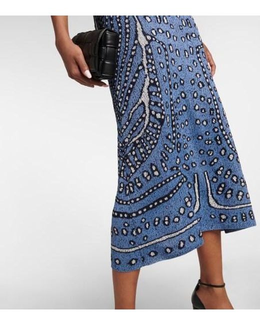 Altuzarra Blue Hannah Jacquard Knit Midi Dress