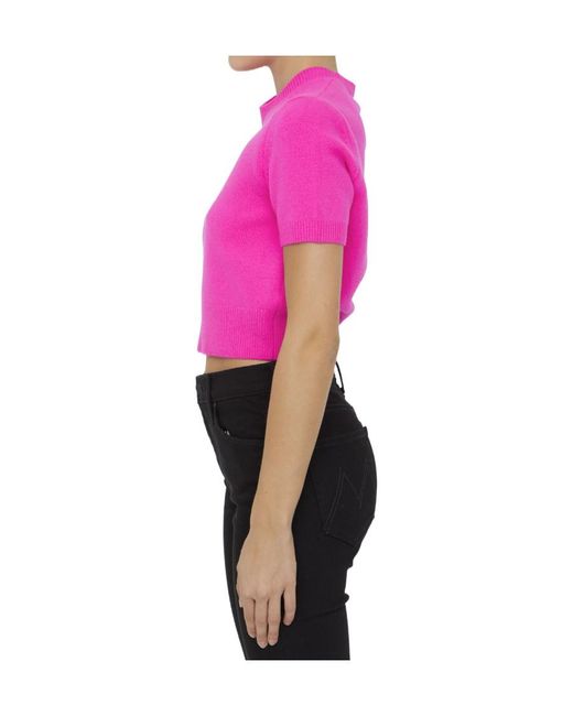 Alexander Wang Pink Beiress Crystal-Embellished Short-Sleeve T-Shirt