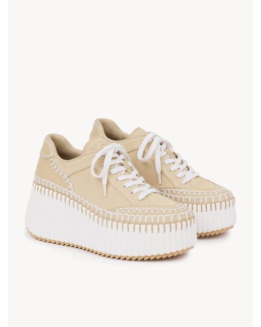 Chloé Natural Chloé Nama Platform Sneakers