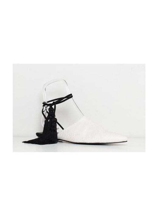 Lanvin White Snake Ribbon Flat Shoes Fspl0W Pibu 021 for men