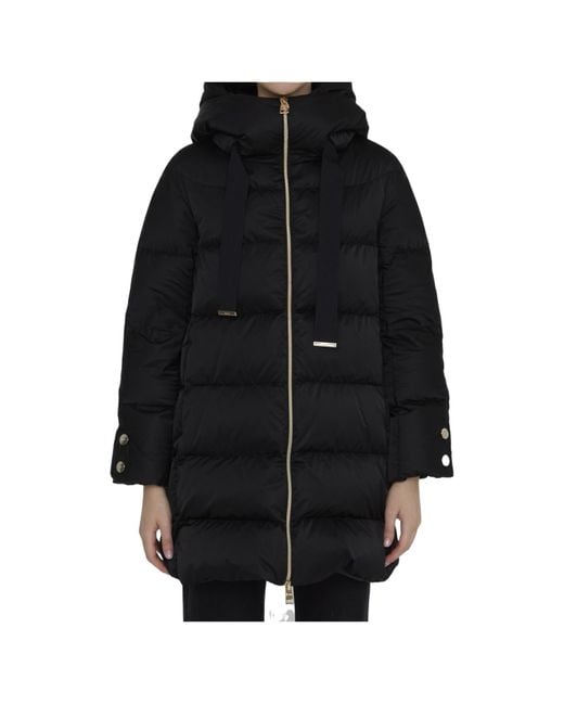 Herno Black Hooded Down Coat