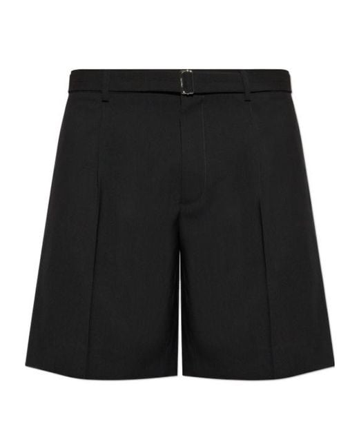 Lanvin Black Belted Tailored Shorts for men