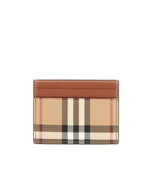 Burberry Natural Vintage Checked Open Top Card Holder
