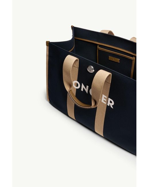 Moncler Blue Logo Canvas Tote Bag for men