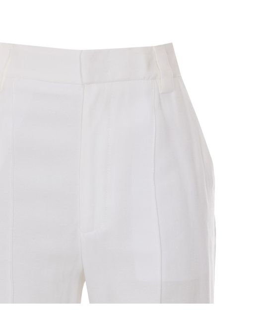 Dondup White Tailored Wide-Leg Pants