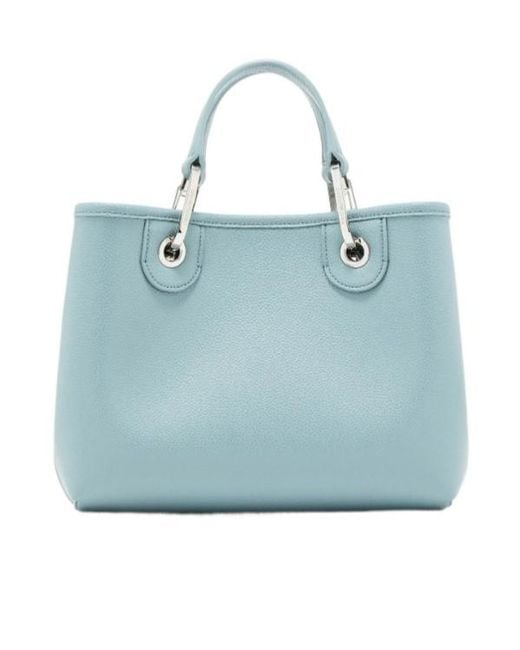 Emporio Armani Blue Logo-Detail Tote Bag