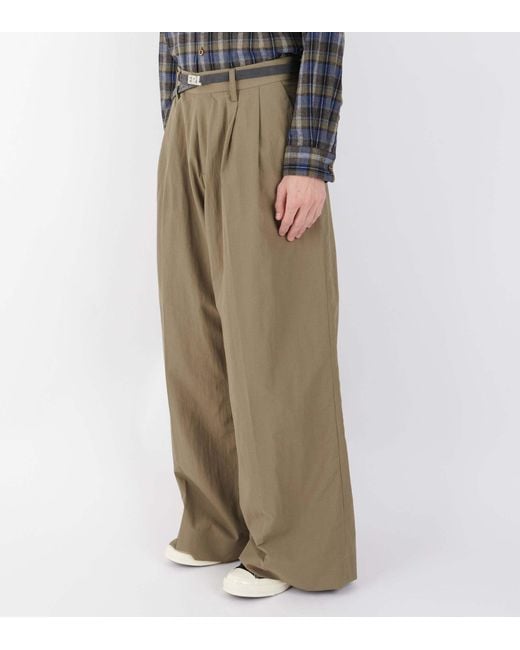 ERL Green Pleated Wide Trousers for men
