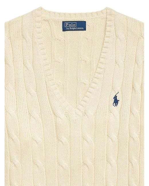 Polo Ralph Lauren Natural V-Neck Long Sleeved Jumper