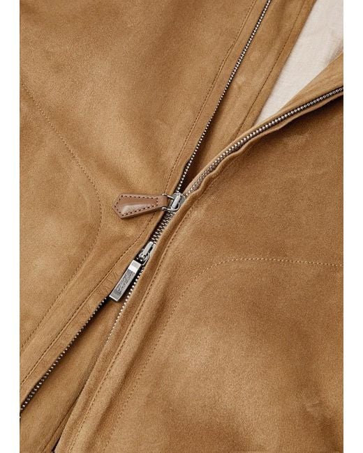 Loro Piana Brown Bomber Zip-Fastening Jacket for men
