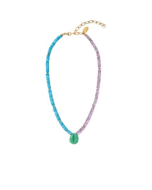 Lizzie Fortunato Blue Beaded Necklace