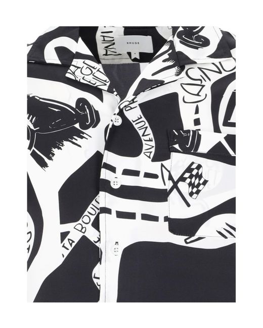 Rhude Black Strada Silk Shirt for men
