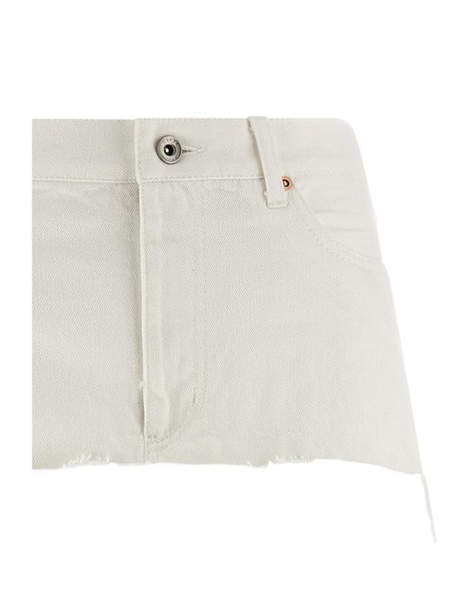 Sacai White Asymmetric Denim Skirt