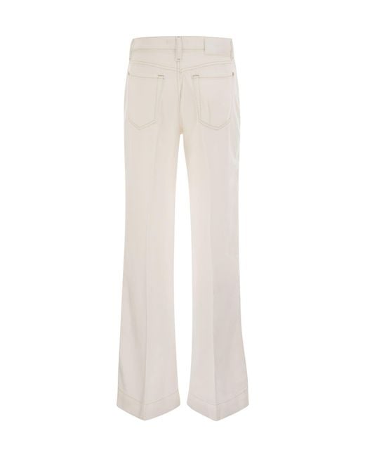 7 For All Mankind White Flared Hem Jeans
