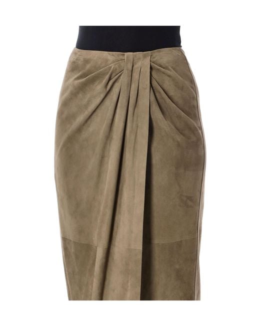 Ralph Lauren Green Teegan Suede Skirt