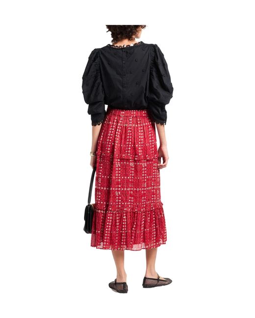 Farm Rio Black Loose Three-Quarter Sleeve Top