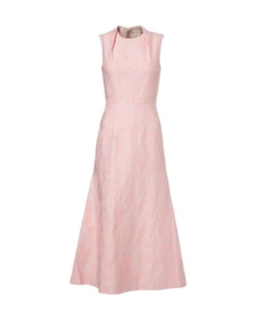 Emilia Wickstead Pink Kissa Jacquard Midi Dress