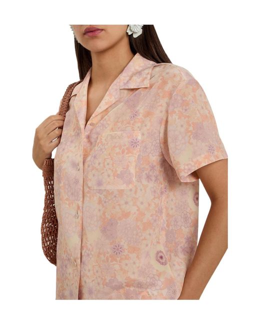 Chloé Pink Flower Print Shirt