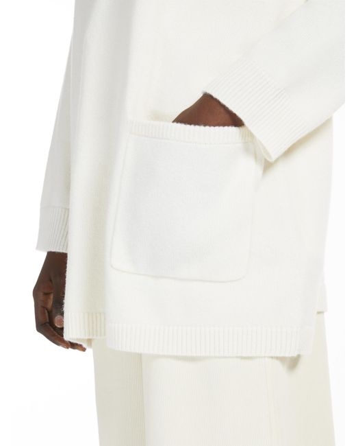 Max Mara White Wool And Cashmere Pullovers