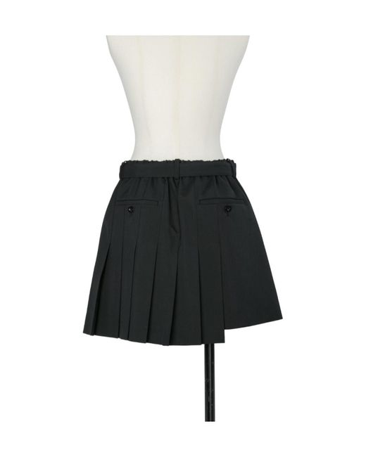 Sacai Black Suiting Shorts