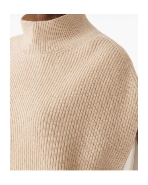 Fabiana Filippi Natural High-Neck Knitted Vest
