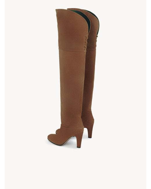 Chloé Brown Chloé Eve Knee-High Heeled Boots
