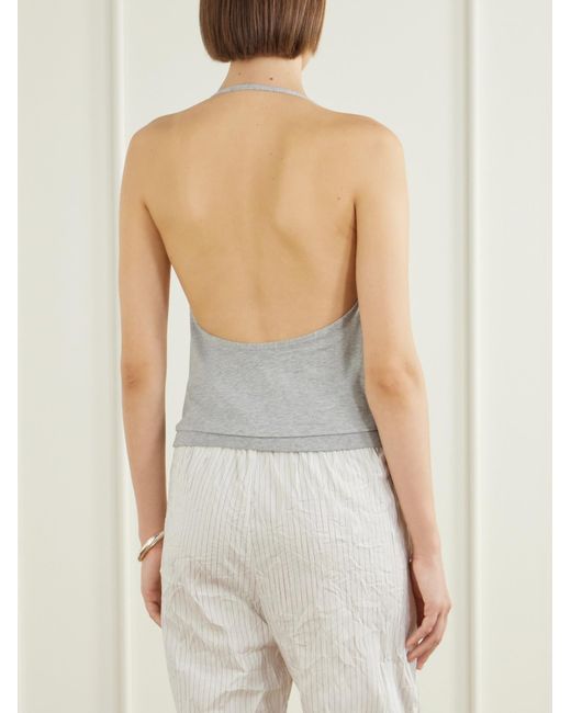 St. Agni Gray Backless Halter Top
