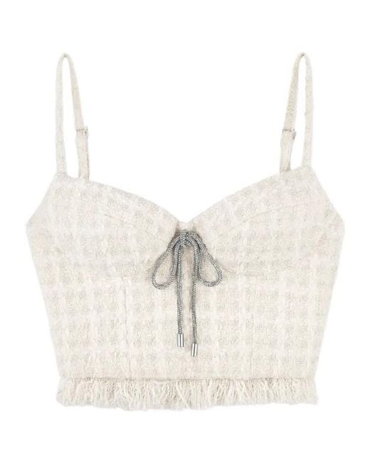 Area White Tweed Lady Top