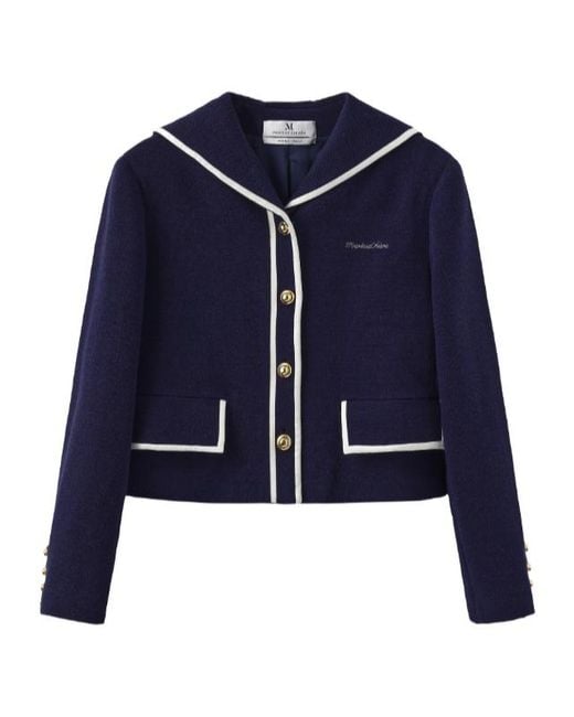 Marissa Chiara Blue Woolen Coat