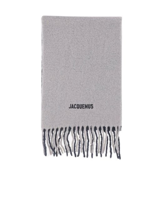Jacquemus Gray Logo Scarf