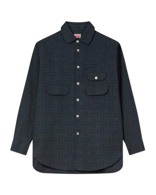KENZO Blue Weave' Workwear Overshirt for men
