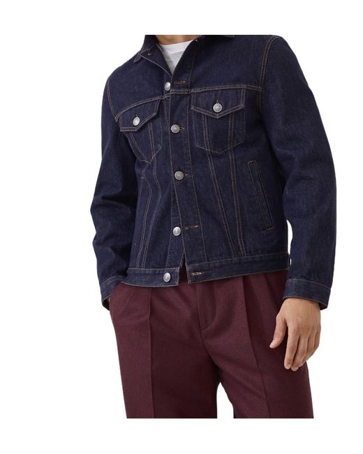 Brunello Cucinelli Blue Cotton Denim Jacket for men