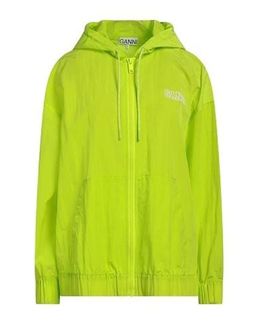 Ganni Green Hooded Long-Sleeve Jacket