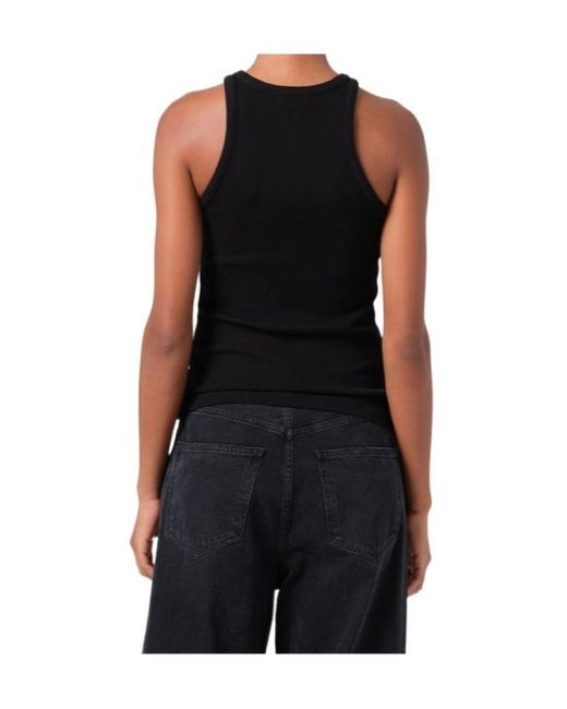 Agolde Black Rayne Crewneck Tank Top