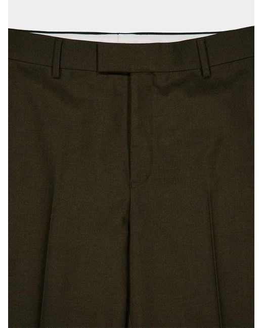 Ferragamo Green Ferragamo Flat Front Trousers for men