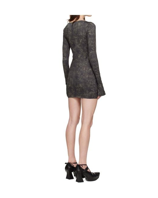 16Arlington Black Printed Long Sleeve Dress