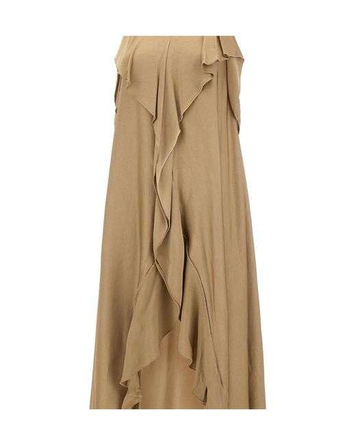 Kaos Natural Ruffle-Detail V-Neck Dress