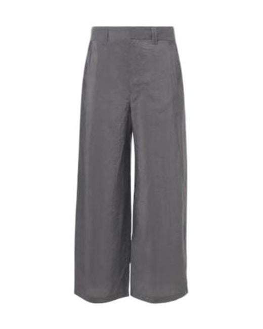 Lemaire Gray Silk-Blend Barrel-Leg Pants for men