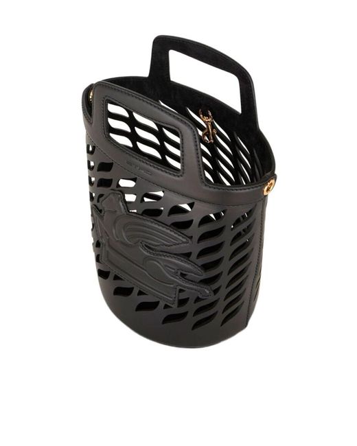 Etro Black Coffa Cut-Out Bucket Bag