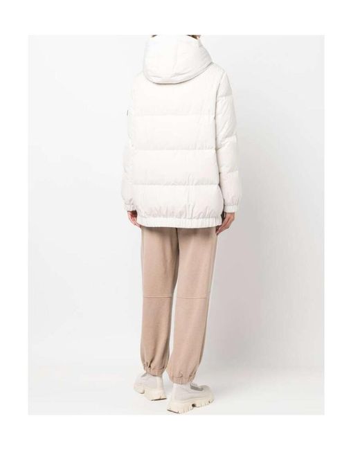 Brunello Cucinelli White Rhinestone-Embellished Padded Jacket