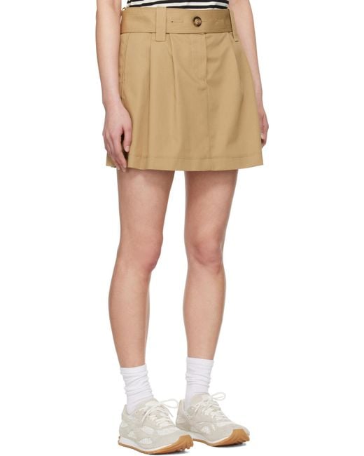 Moncler Natural Gabardine Mini Skirt