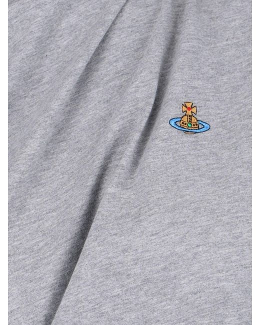 Vivienne Westwood Gray Draped Top With Orb Logo