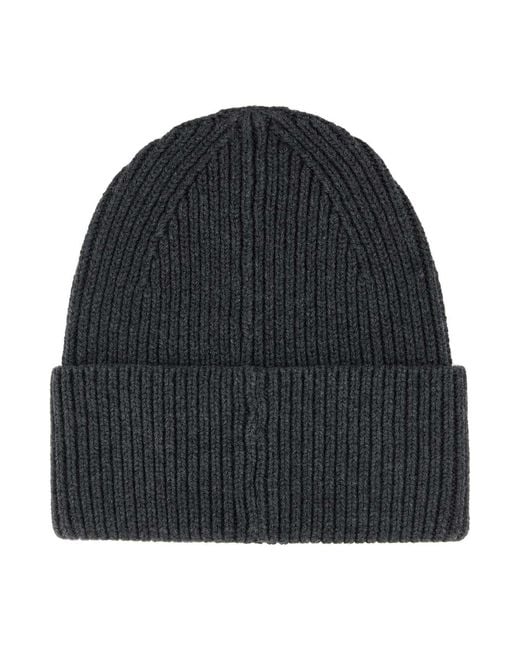 Isabel Marant Blue Logo Embroidered Knit Beanie