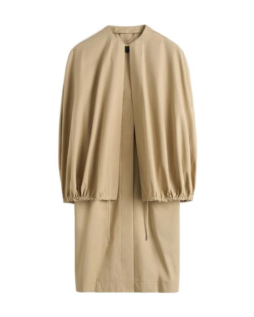 Totême Natural Totême Drawstring Detachable-Cape Coat