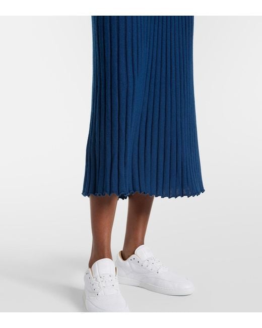 Gabriela Hearst Blue Eyot Cashmere And Silk Midi Dress