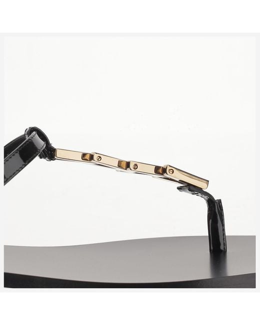 Versace White V-Chain Square-Toe Sandals