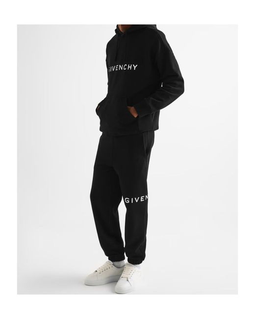 Givenchy Black Giv Closed Hem Fleece Slim Fit Joggers for men