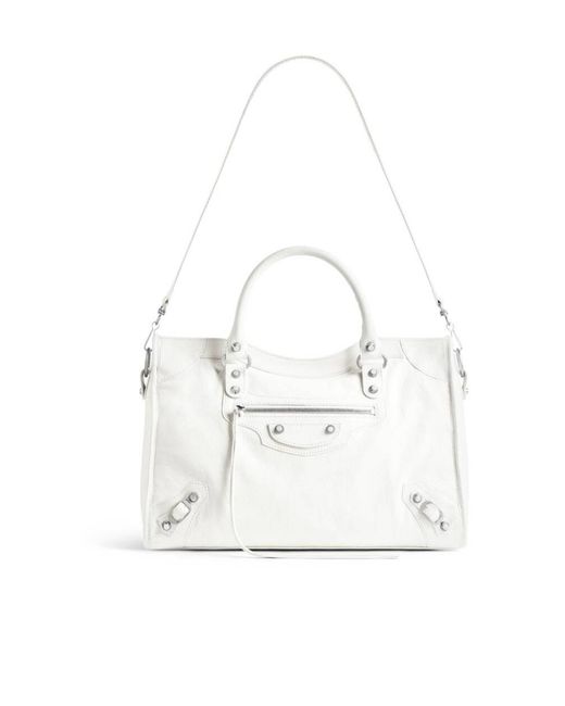 Balenciaga White Le City Medium Tote Bag