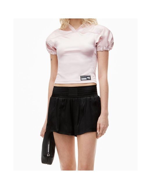 Alexander Wang Black Wide-waistband Mini Shorts