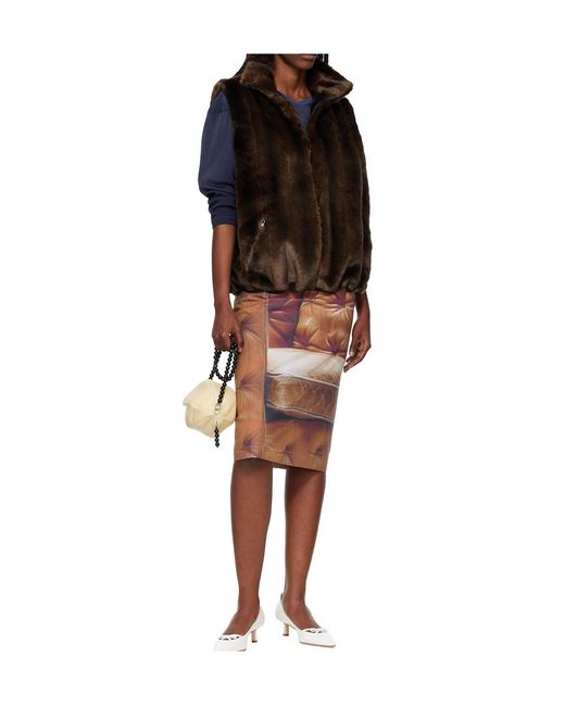 Conner Ives Brown Artificial Fur Vest