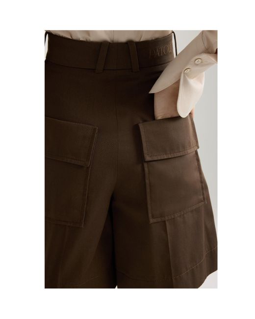 Patou Green Gabardine Bermuda Shorts